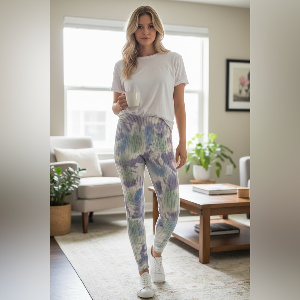 ENTRO Stylish Tie-Dye Women's Cotton Stretch Pants (New without Tags) Small